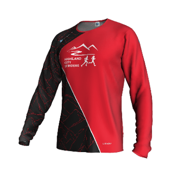 Product view HighlandCityStriders Men's Long Sleeve Race Shirt