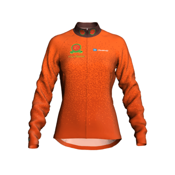 Product view fortypluscc Premium tailored Womens Winter long sleeve Jersey with club logo in anniversary Colours with reflective band and zip pocket. Includes the option to add your name, club section or both. Product view fortypluscc Premium tailored Womens Winter long sleeve Jersey with club logo in anniversary Colours with reflective band and zip pocket. Includes the option to add your name, club section or both.