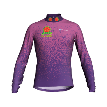 Product view fortypluscc Premium tailored Men's Winter long sleeve Jersey with club logo in Purple and mauve with reflective band and zip pocket. Includes the option to add your name, club section or both. Product view fortypluscc Premium tailored Men's Winter long sleeve Jersey with club logo in Purple and mauve with reflective band and zip pocket. Includes the option to add your name, club section or both.