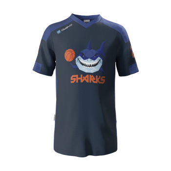Produktansicht sharks_teamwear Shootingshirt Kids blau kurz