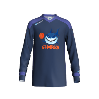 Produktansicht sharks_teamwear Shootingshirt Kids blau lang
