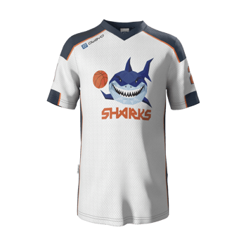 Produktansicht sharks_teamwear Shootingshirt Kids weiß kurz