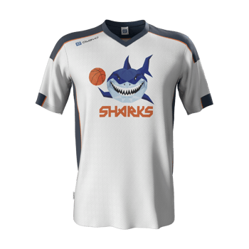 Produktansicht sharks_teamwear Shootingshirt unisex weiß kurz