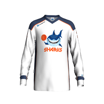 Produktansicht sharks_teamwear Shootingshirt Kids weiß lang