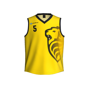 Produktansicht leonbergeltingenbasketball Heimtrikot Kinder gelb Produktansicht leonbergeltingenbasketball Heimtrikot Kinder gelb