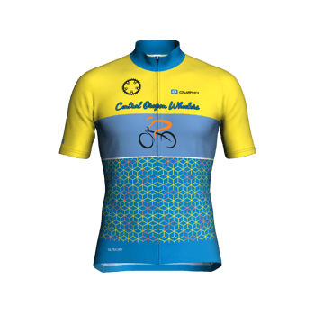 Product view CentralOregonWheelers Unisex Yellow/Blue Anniversary jersey 185
