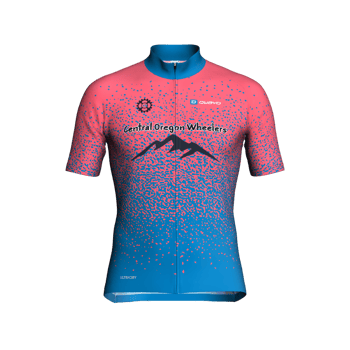 Product view CentralOregonWheelers Unisex Berry/Blue Anniversaryjersey 186