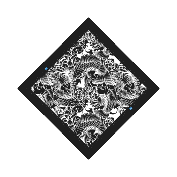 Product view bandana Fische: Schwarz, Weiß Product view bandana Fische: Schwarz, Weiß
