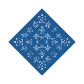 Product view bandana Line-Art: Marine Blau Product view bandana Line-Art: Marine Blau