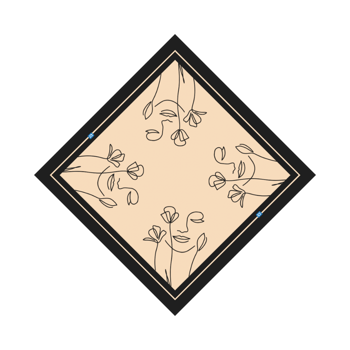 Product view bandana One-Line-Art: Beige, Schwarz Product view bandana One-Line-Art: Beige, Schwarz