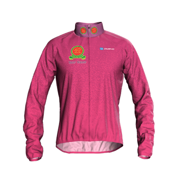 Product view fortypluscc Packable wind jacket in alternative mixed colourway of pink and magenta. Product view fortypluscc Packable wind jacket in alternative mixed colourway of pink and magenta.