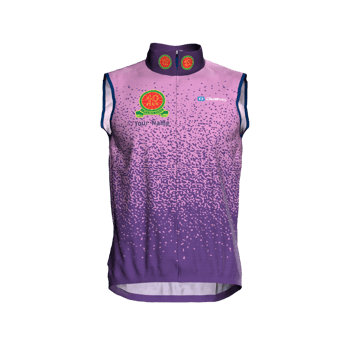 Product view fortypluscc Packable Gilet in alternative colourway of blended shades of Purple. Product view fortypluscc Packable Gilet in alternative colourway of blended shades of Purple.